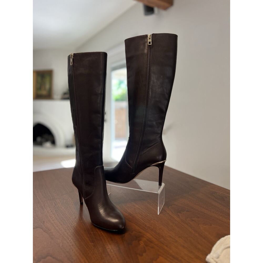 Coach "Roma" Soft Shine Calf Chocolate Brown Inside Zipper Boots Womens Size 7.5 - Picture 2 of 9